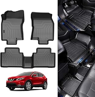 KUST All Weather Floor Mats for Nissan Rogue 2014-2020 (Not for 2021 Rogue 3rd Gen.) (No Rogue Select and Sport Models) Floor Carpet Liners 2 Row Liner Set Black