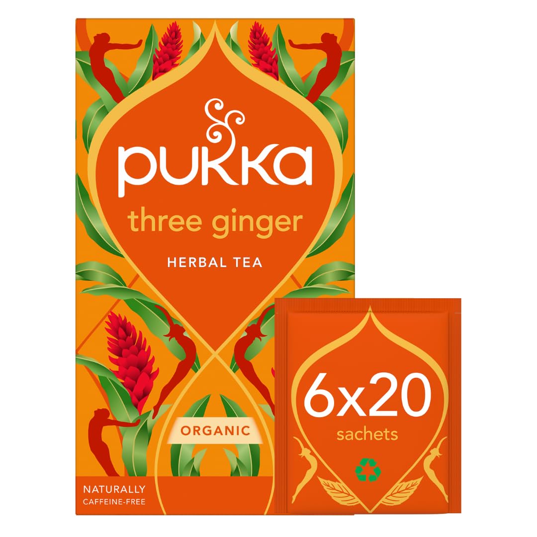 Pukka Three Ginger Tea 20 per pack - Pack of 6