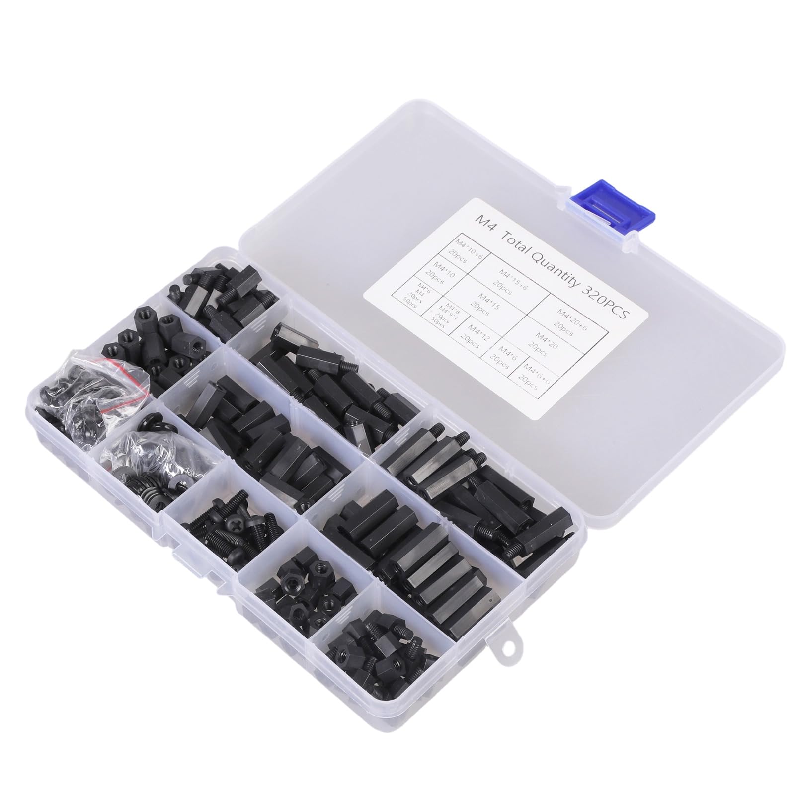 320Pcs Nylon Hexagonal Standoffs Spacers Screws Nut Flat Washers Assortment Set for Circuit Board and Computer Building Motherboard Standoffs and Screws Assortment Set