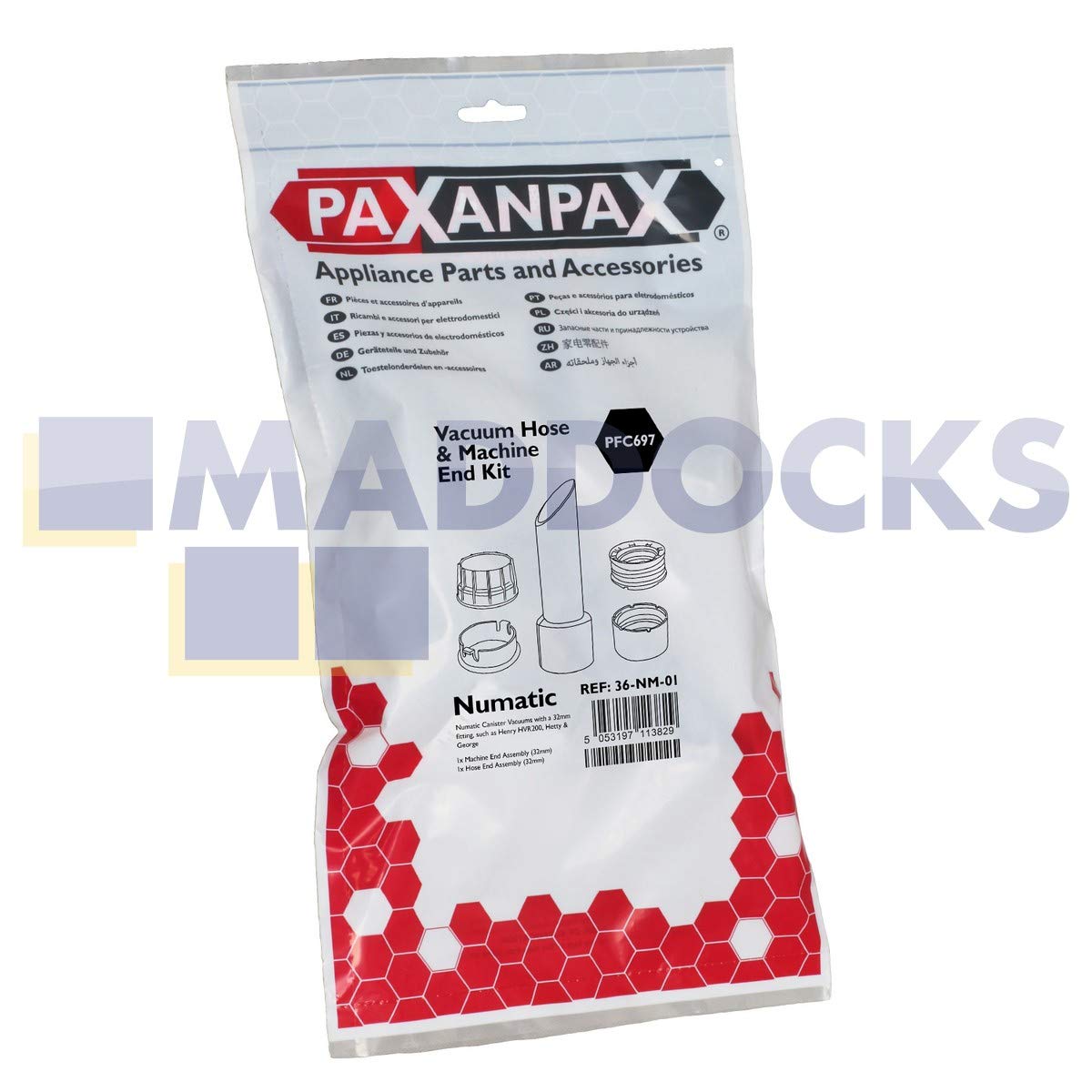 Europart - Estremit&agrave; Del Tubo Flessibile Per Aspirapolvere, Non