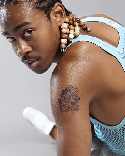 Inkbox Temporary Tattoos, Semi-Permanent Tattoo, One Premium Easy Long Lasting, Water-Resistant Temp Tattoo With For Now Ink - Lasts 1-2 Weeks, Lion Tattoo, 4 X 4 In, Lion King #TOP1