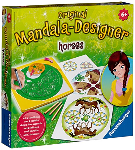 Ravensburger Mandala Designer Midi Boho Style – Set Creativo Per Disegnare Mandala, Dai 6 Anni, Con Stencil E Matite