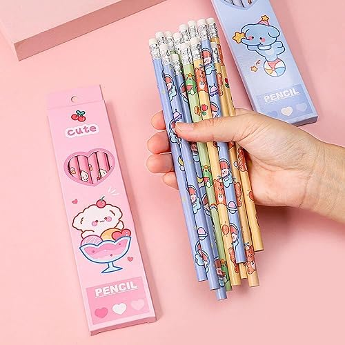 Miniatura 3 de BWESOO Juego de 6 lápices de madera con diseño de dibujos animados, HB, lápices de animales, papelería para estudiantes, regalo para niños,