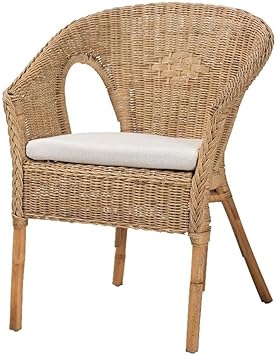 Baxton Studio Abbey Modern Bohemian Natural Brown Antique Rattan Dining Chair