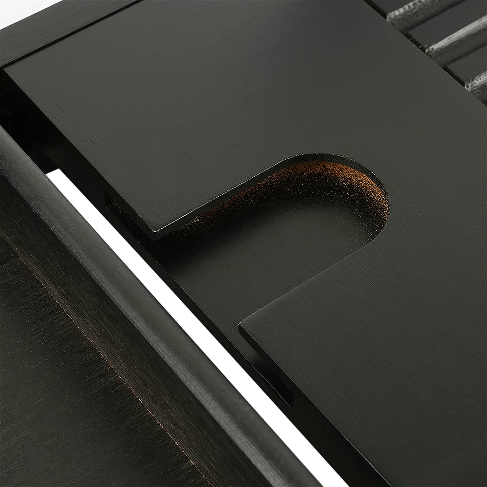 BBAUER Bandeja de Bañera, Soporte de Bañera de Bambú, Bandeja de Bañera de Bambú Ajustable (Negro)