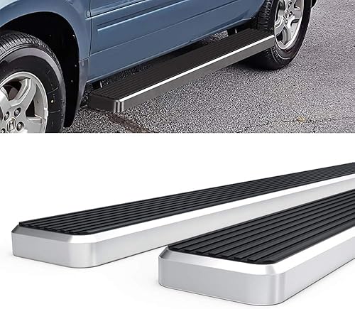 Vista 11 de HD Ridez Estribo de acero inoxidable de 5 pulgadas, color negro, compatible con Honda Pilot 2003-2008 y Acura MDX 02-06 (barras laterales laterales)