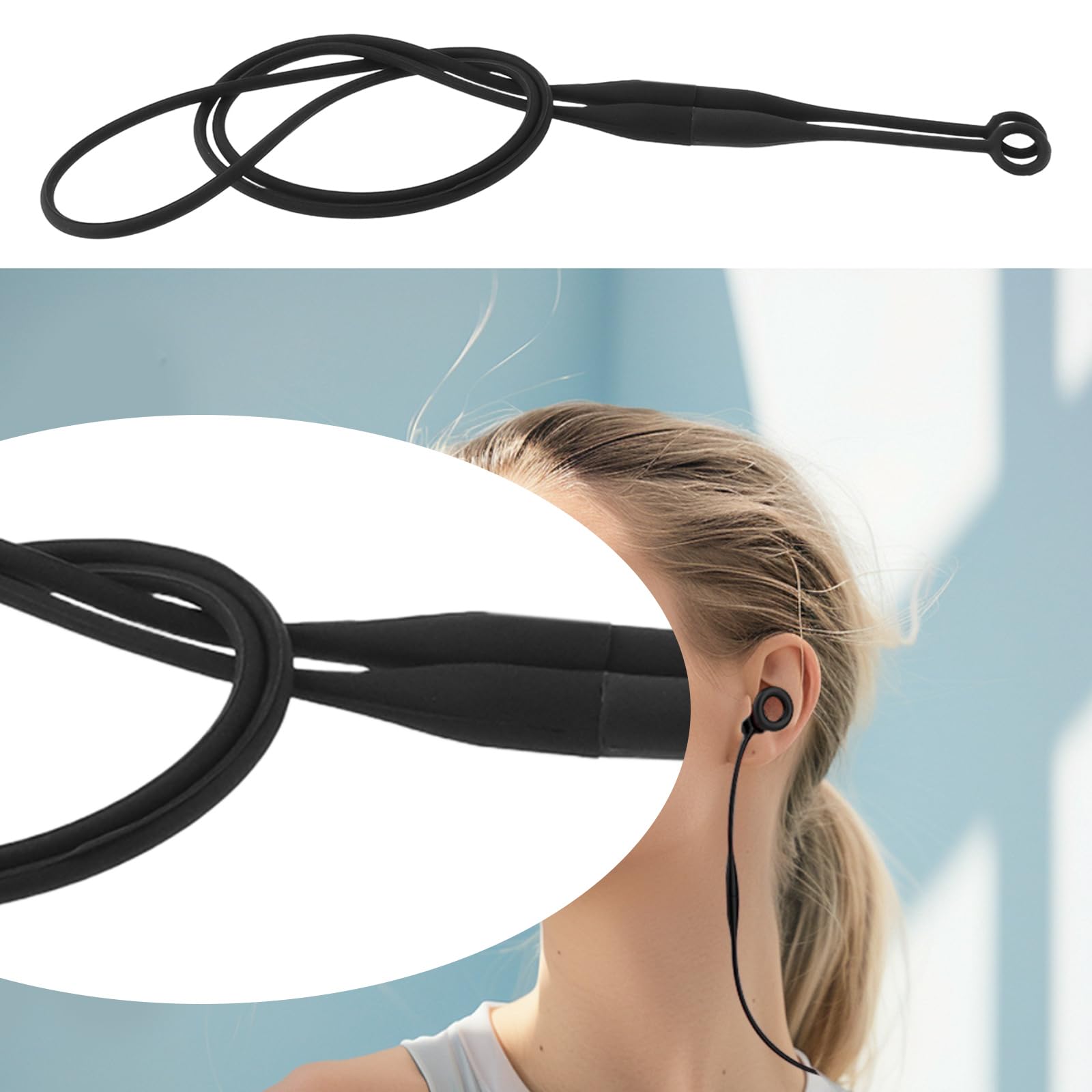 OTOTEC Magnetyczna smycz do uszu kompatybilna z Loop Quiet/Engage/Experience, silikonowa, zdejmowana magnetyczna smycz do uszu, czarna