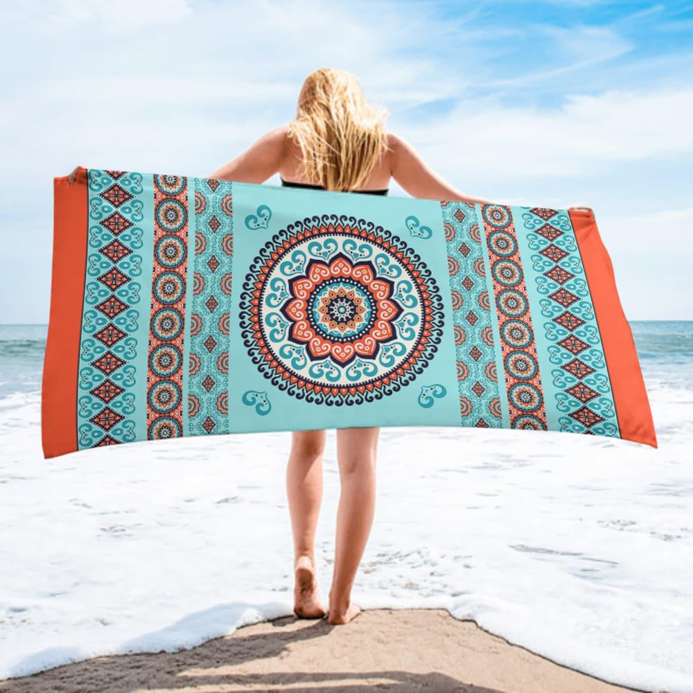 Telo Mare In Microfibra Extra Large 100x180 Cm A Righe Arcobaleno - Asciugamano Da Viaggio, Sport, Spiaggia E Picnic Per Bambini E Adulti