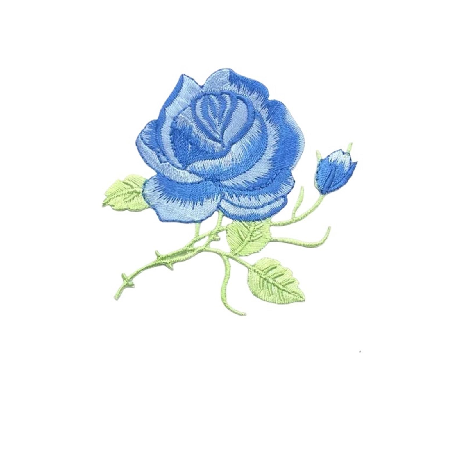 Wtaxbh A Iron On Patches 2Pc 8.5*8Cm/Fabric Flower Pplique Patch Thermocollant Clothes Stickers,Rose Embroidery Iron On Patches Decoration For Clothing,Jean(A)