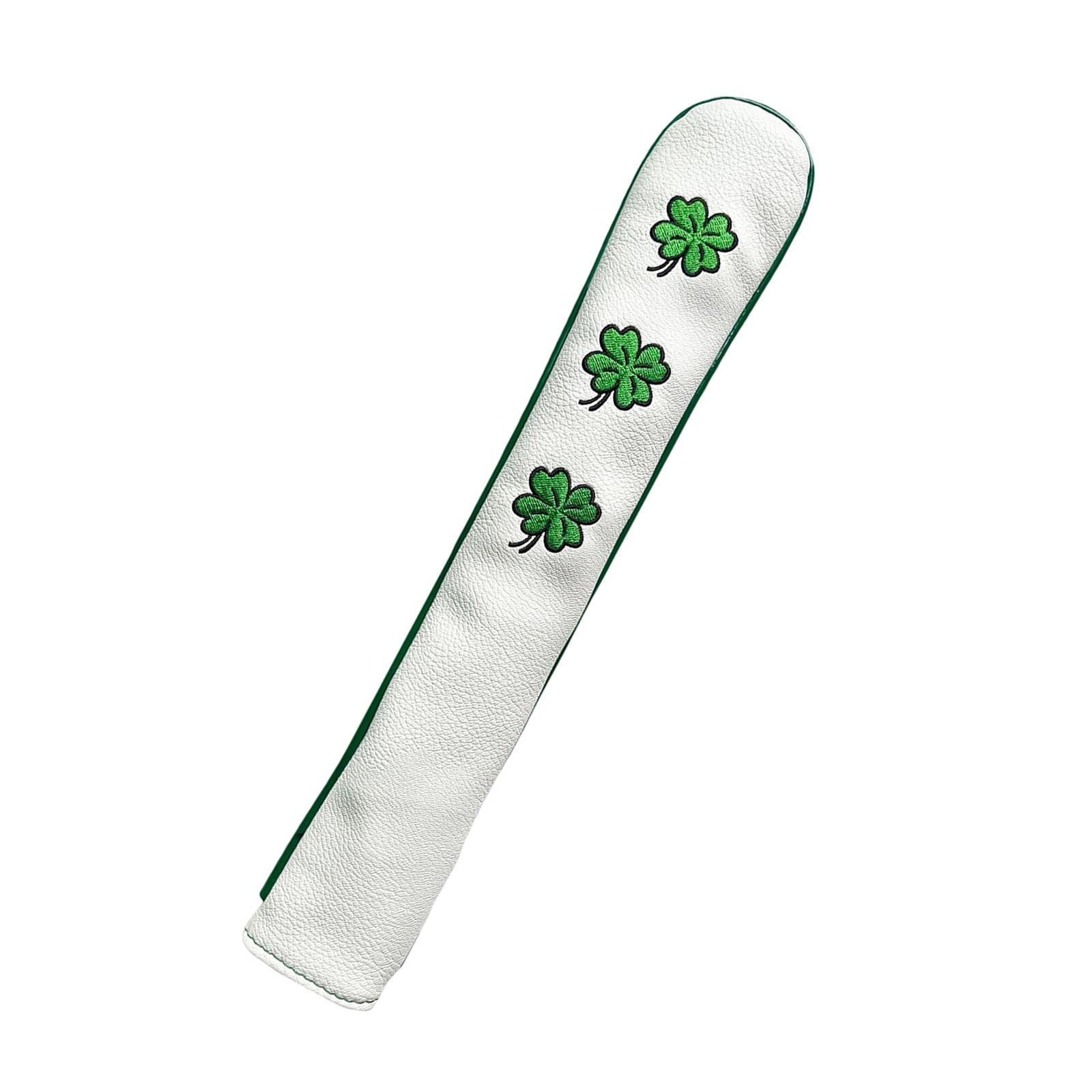 Oshhni Golf Alignment Rod Cover Case Holder Hold 2 Sticks Headcover Golf con Ricamo Trainer Training Aid, Bianco