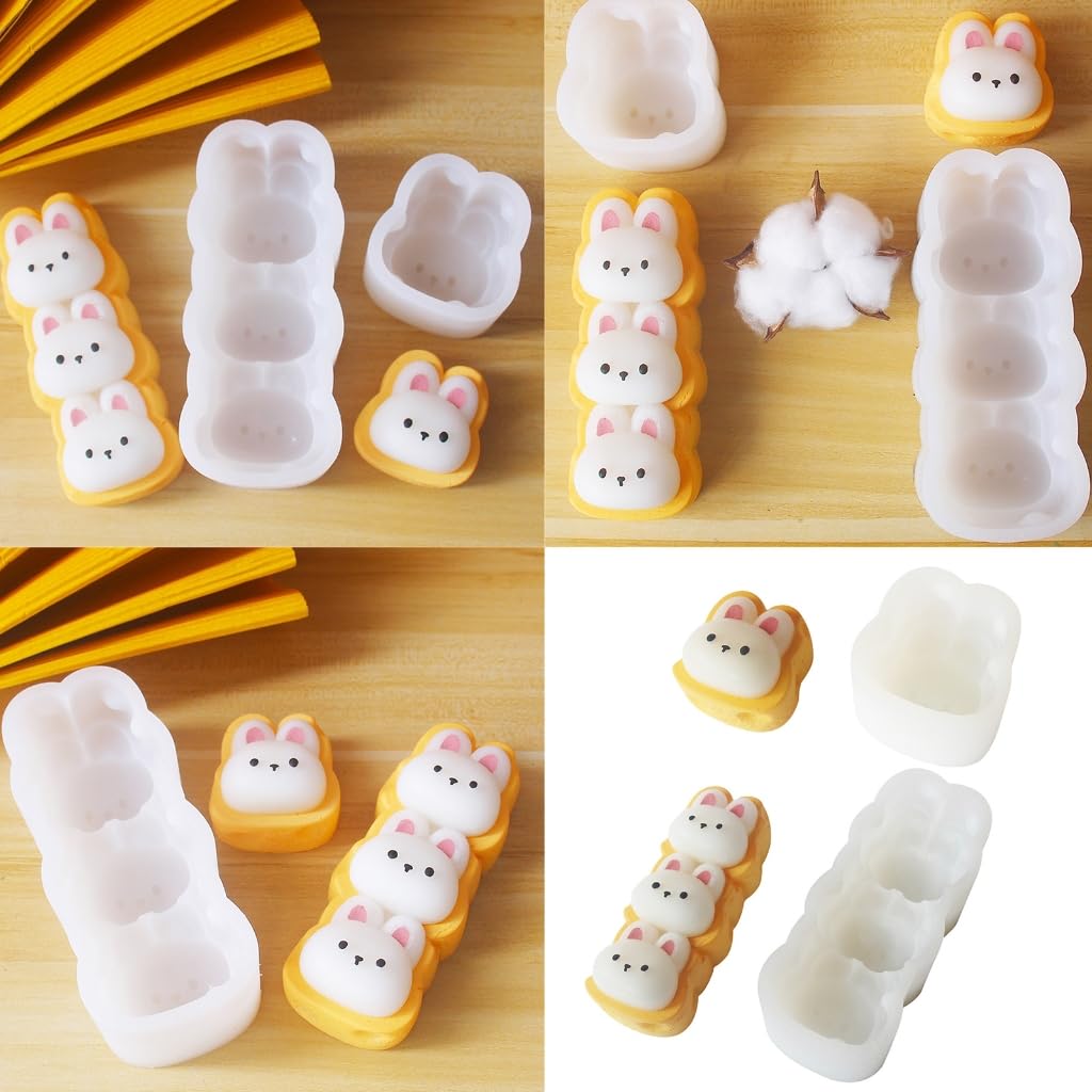 Stampi multiuso in resina epossidica a forma di coniglio, stampi flessibili per ornamenti e conigli adatti per dolci e regali fatti a mano