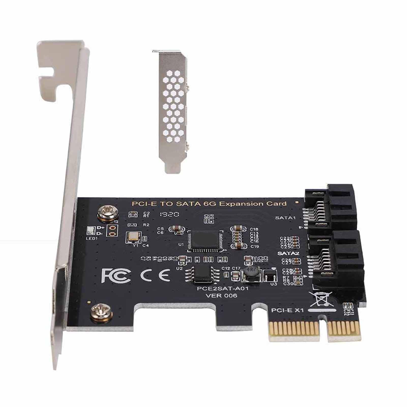 2-portowa Karta Rozszerzeń Pci Express, Karty Rozszerzeń SATA III 6 Gb/S, 6 GBPS, Karty PCI-E Plug And Play dla Dużej Obudowy/Małej Obudowy