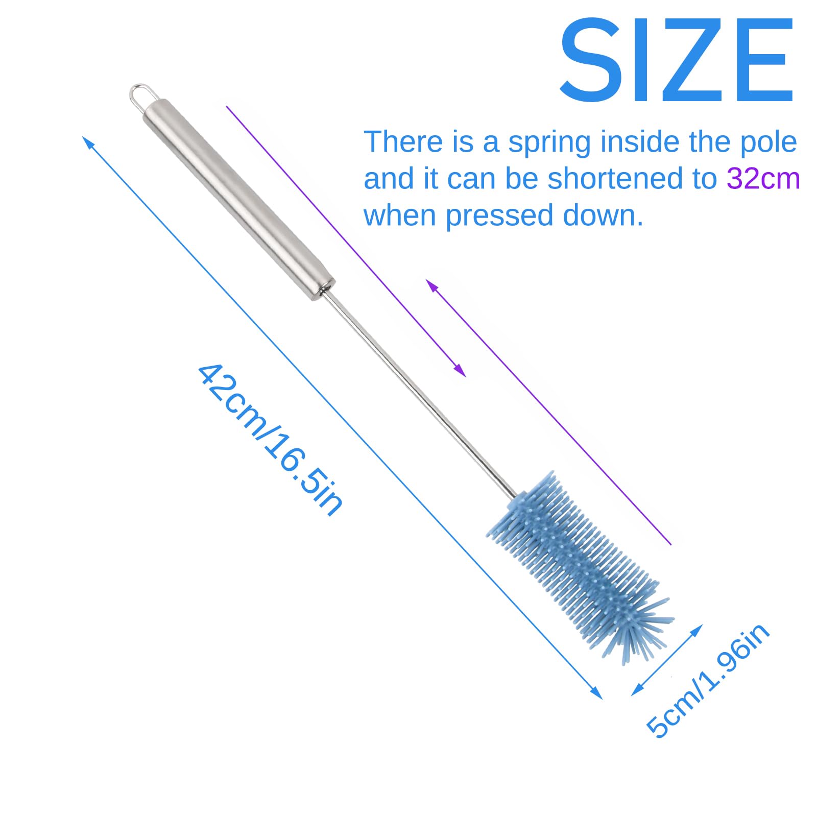 Spazzola Per Lavastoviglie Healeved - Con Manico Lungo, Per Bottiglie, Biberon E Pentole - Foto 5