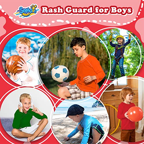 Boys Rash Guard Swim Shirt Long Sleeve For Toddler Kids 4T Red Rashguard Water Shirt Upf+ 50 Swimming Shirt #TOP6