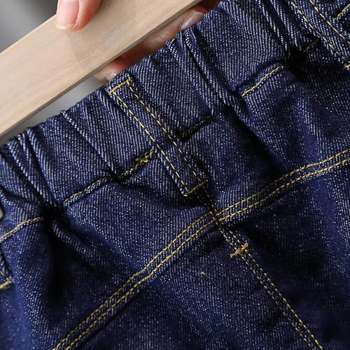 Kids Girls Baggy Straight Jeans Elastic Waist Washed Harem Denim Pants Stylish Loose Trousers for Todddler Girls4