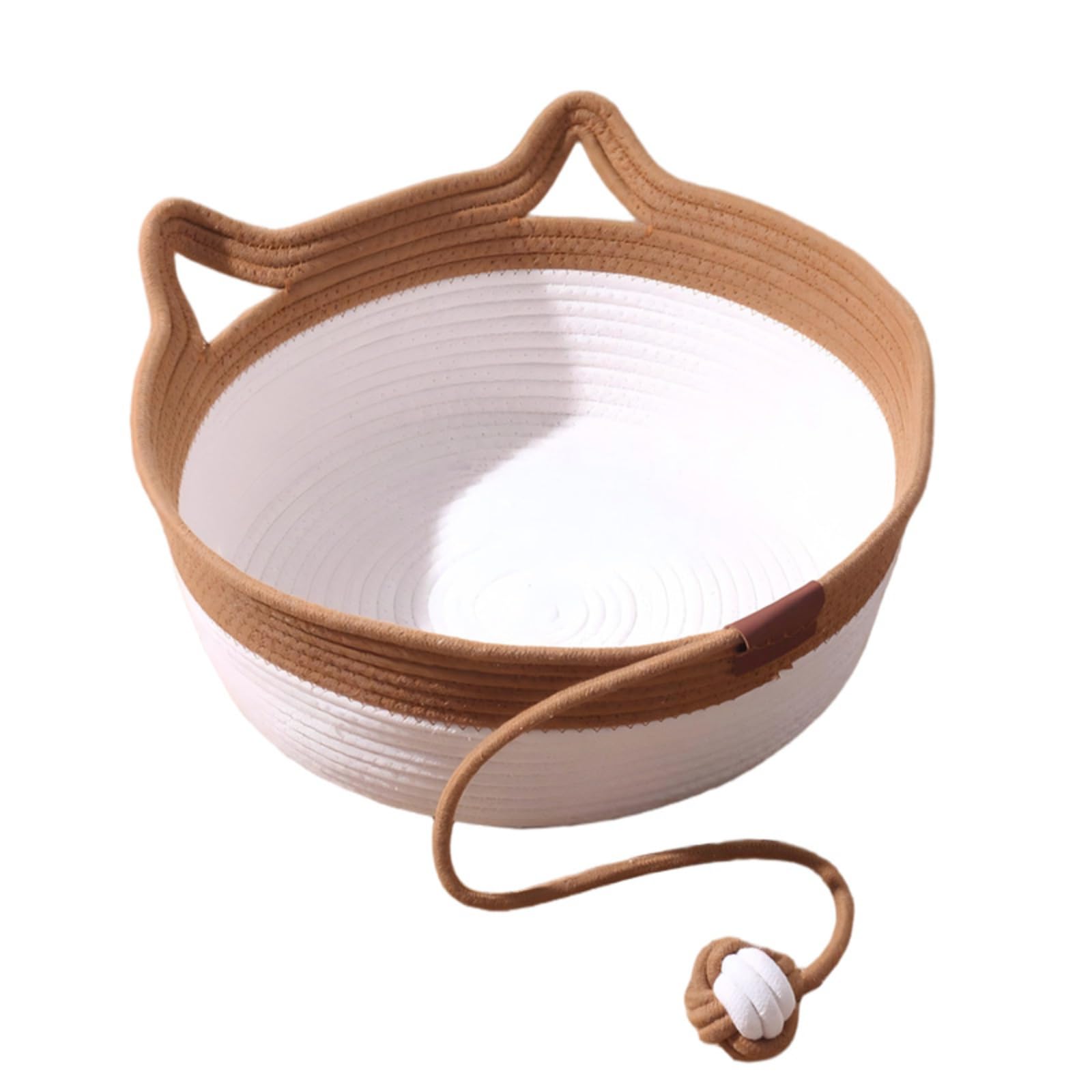 All-season Rattan Cat Bed Integrated Scratching Board Cotton Rope Weaved Pet with Self-play Space-saving Semi-enclosed Supplies