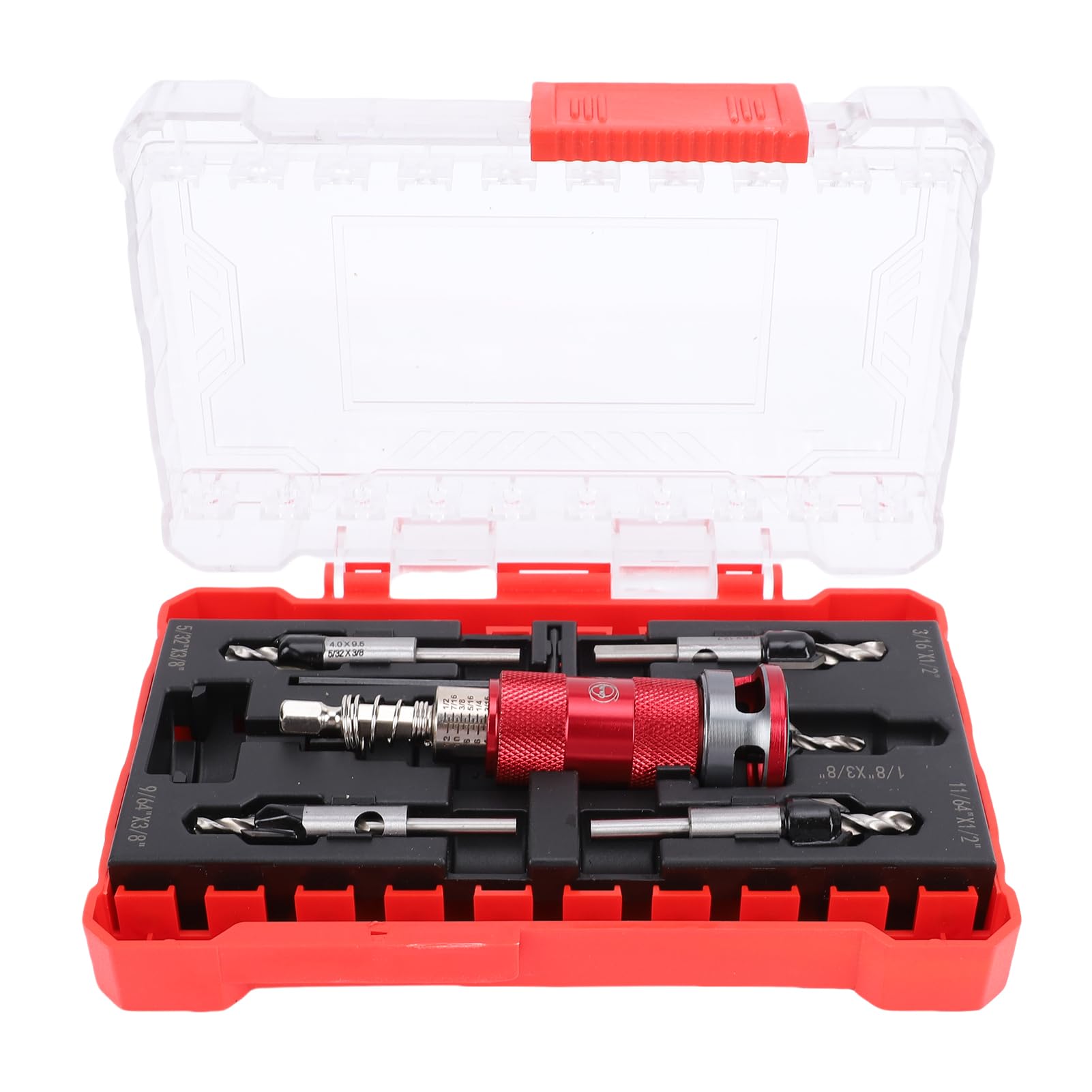 Set 5 Pcs Punte Svasatrici Legno, Svasatore per Legno con Limitatore di Profondità, Acciaio HSS M2 82 Gradi, Attacco Esagonale per Trapano