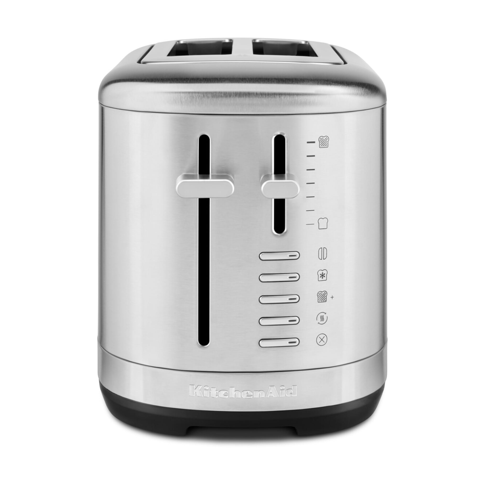 KitchenAid Tostapane 2 Fette, Fessure Extra-Larghe per Pane Artigianale & Bagel, 7 Livelli di Doratura, Funzioni Bagel/Scongela/Riscalda, Leva Sollevamento, Scocca Metallo, Acciaio Inox