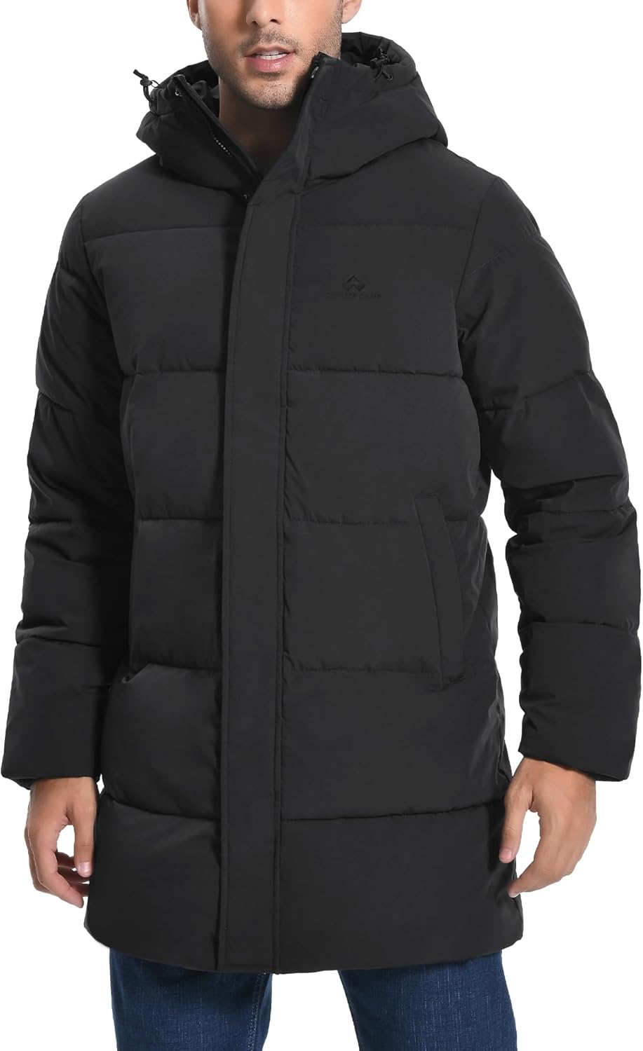 Pioneer Camp Mens Long Winter Coat Hooded Waterproof Insulated Puffer Jacket Thicken Puffy Warm Down Windbreaker Parka - Image 2