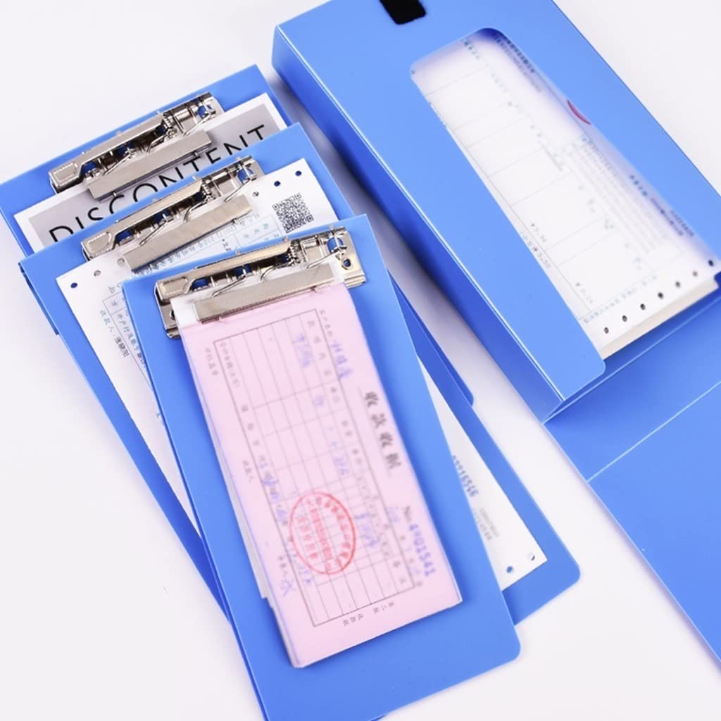 Ordner Aktendeckel Dokumententasche Ordner Klemmbrett Klemmmappe PP Datei Klemmbrett für B6 Größe Business Büro Schule Papier 20er Pack Blau Büro Aufbewahrungsordner