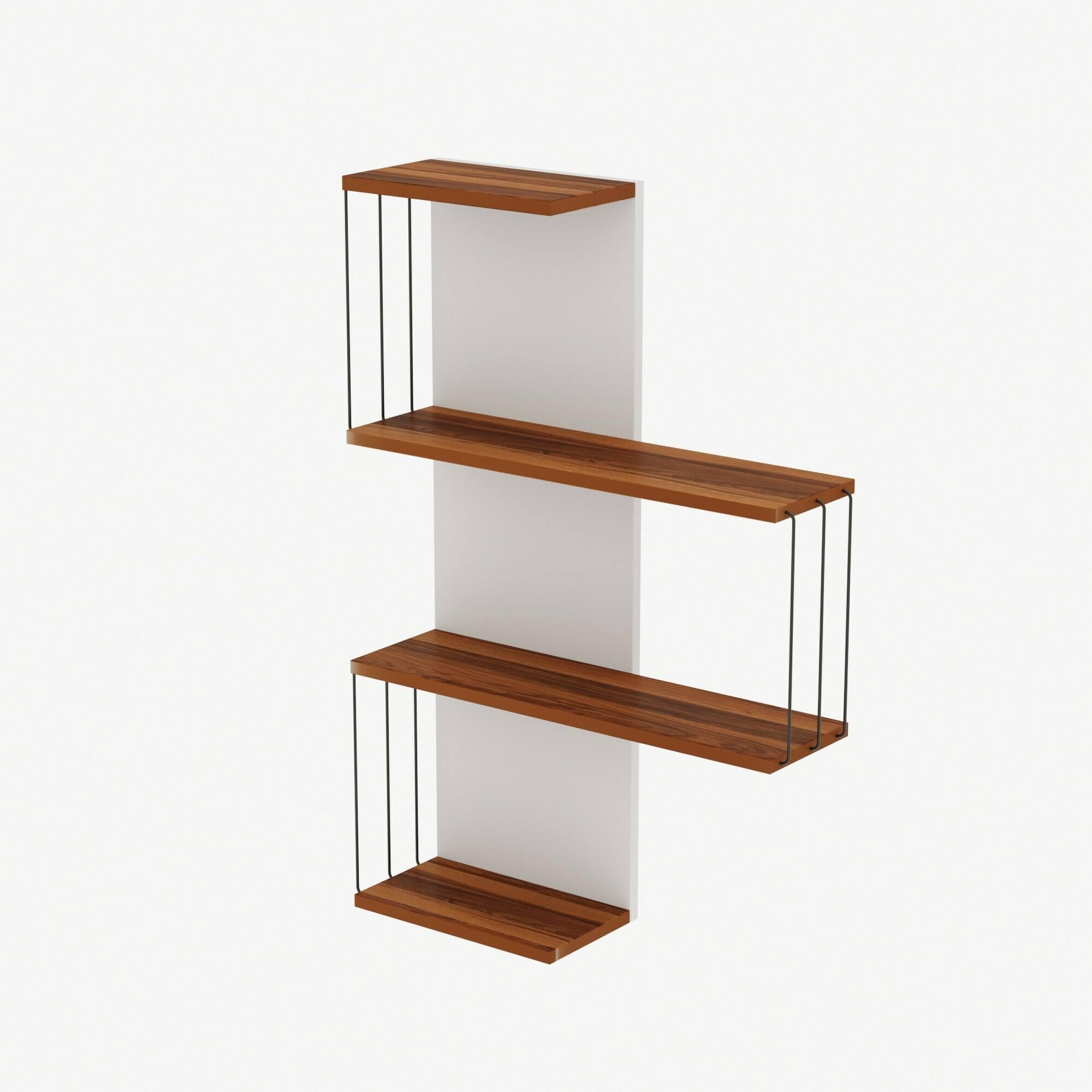 Dmora - Mensola Hadar, Scaffale, Ripiano a muro, Scaffalatura multiuso, 64x19h96 cm, Quercia e Bianco