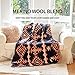 ACUSHLA Merino Wool Blend Blanket - Soft Warm Thick Washable Bed Couch Outdoor Camp Travel Car Blanket Throw All Weather, Morocco Navy Blue 63