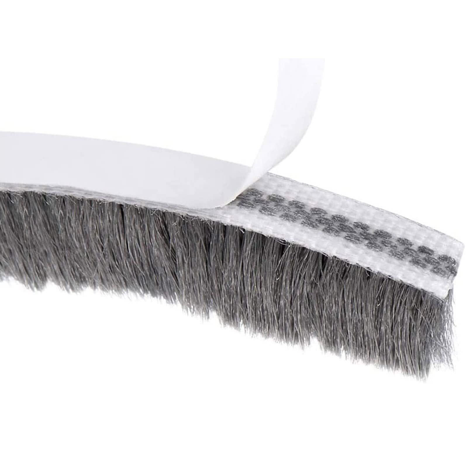 TA-VIGOR Brush Weather Stripping, 5m(L) x 7mm(W) x12mm(T) Adhesive Felt Door Seal Strip Pile Weatherstrip, High-Density Brush Strip Draught Excluder for Window Door