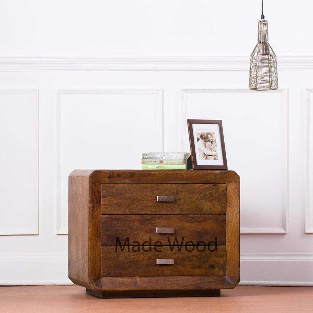 made wood Pipercrafts Solid Wooden Bedside Table for Bedroom (Provincial Teak)-picture-20
