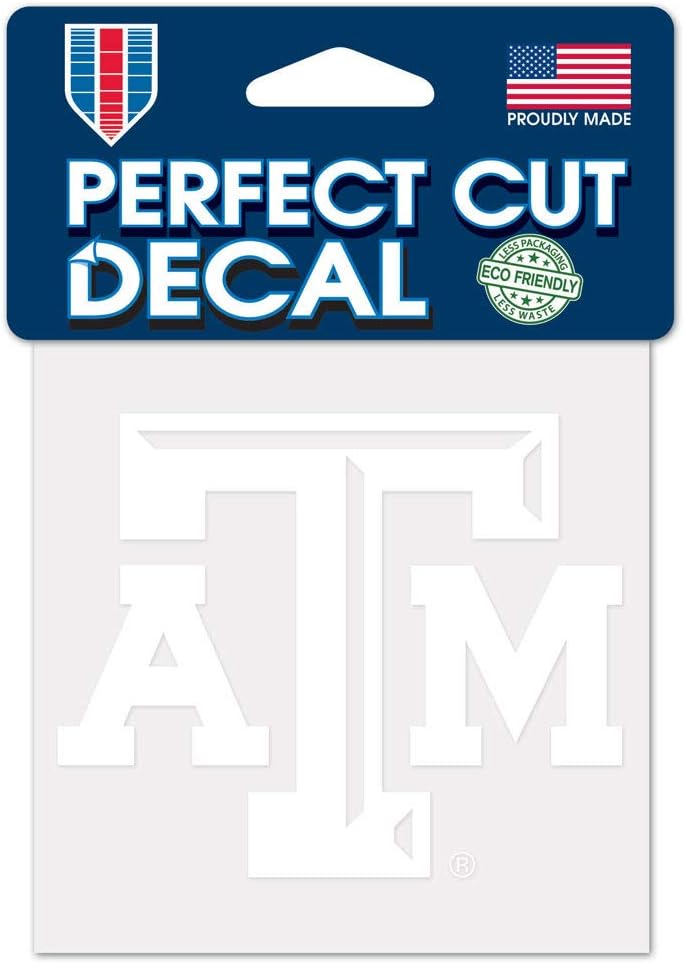 NCAA Texas A&M Aggies 4x4 Perfect Cut White Decal, One Size, Team Color