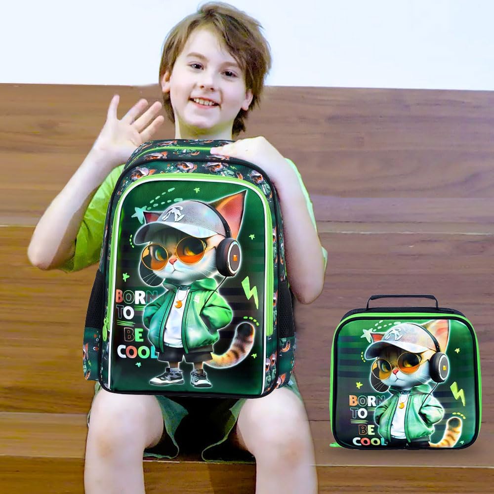 3PCS Dinosaur Backpack for Boys, 16 Inch Kids Water Resistant Preschool Elementary Kindergarten Bookbags and Lunch Box | Kids, Water Resistant, Preschool, Elementary, Kindergarten - Image 7