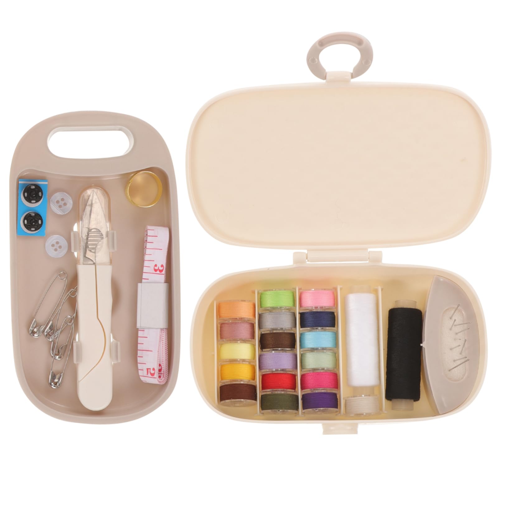 NUOBESTY 4 Set scatola per cucire Filo kit tintura cravatta bobine fili cucito fili da cucito astuccio stich ago da cucito kit di attrezzi per aghi da cucito kit di ricamo pp