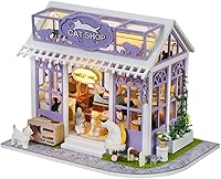 Vista 14 de TuKIIE Kit de muebles de casa de muñecas en miniatura, a escala 1:24, accesorios para casa de muñecas de madera, a prueba de polvo y movimiento