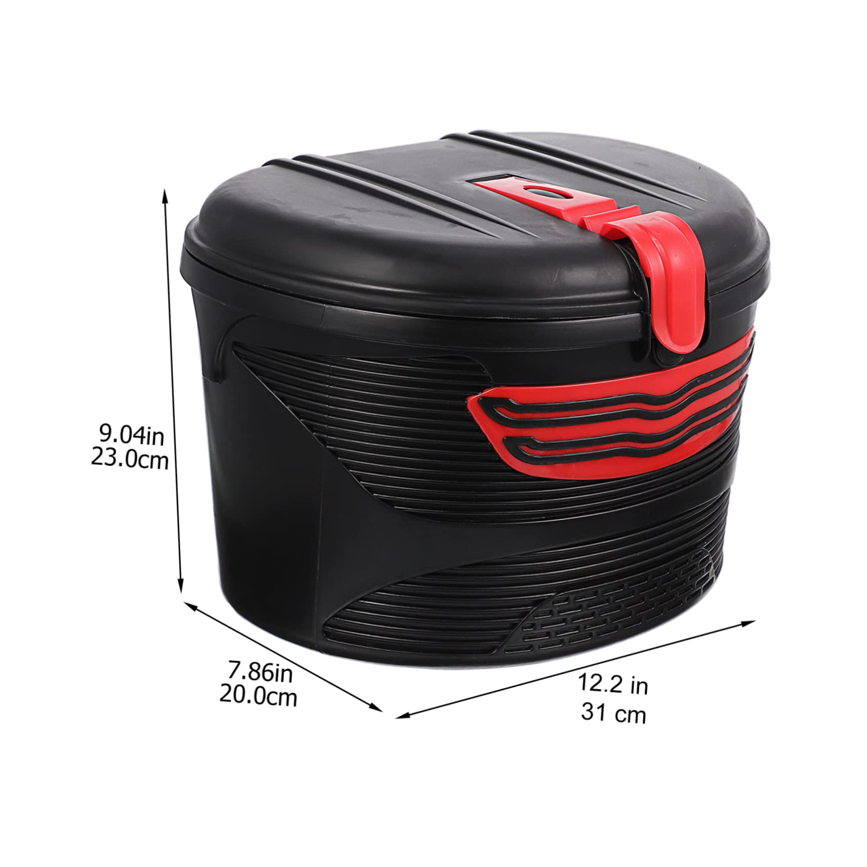 BESPORTBLE Electric Mountain Bike Front Frame Hanging Plastic Storage Basket with Lock Capacity Durable Design for Outdoor Use for Books and Food Storage Red