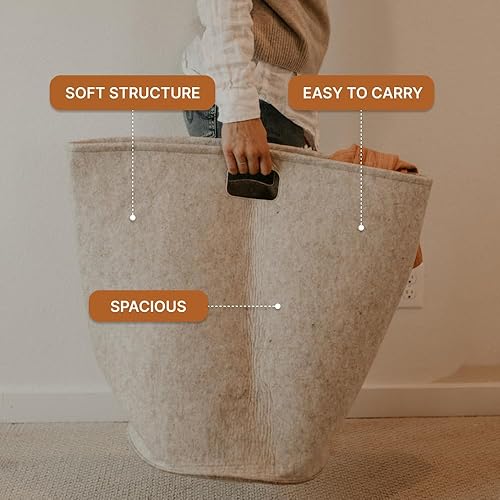 Miniatura 3 de Parker - Cesta de lavandería para cuarto de bebé, cesta grande de almacenamiento de fieltro y cesta de bebé para guardería (gris)