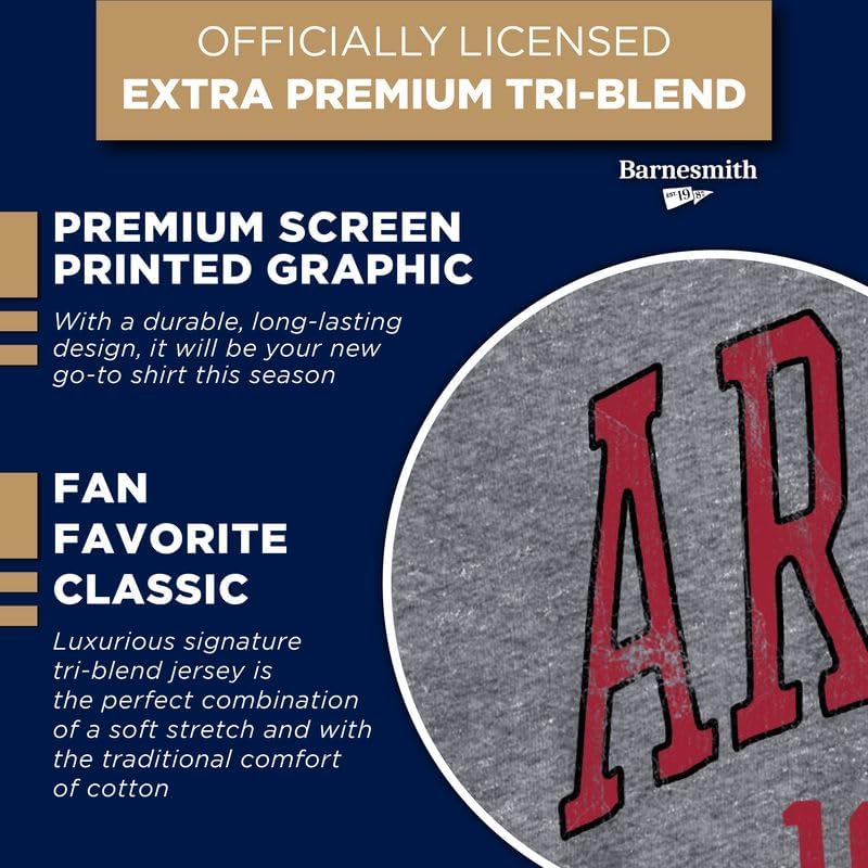 Barnesmith NCAA Unisex Short-Sleeve T-Shirt, Premium Tri-Blend, Collegiate Logo, Grey - Image 4