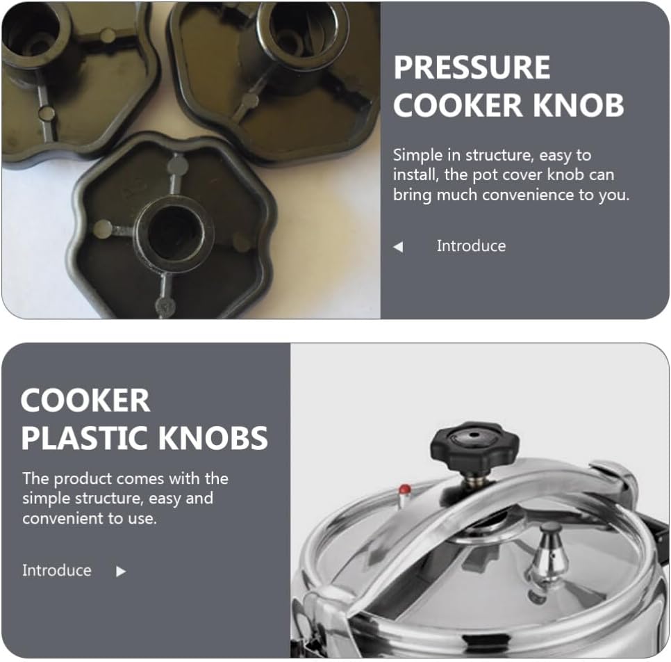 Kichvoe Pressure Cooker Cover Knobs Replacement Pot Lid Handle Knob for Pressure Cooker Part Simple to Install Heat-Resistant 4 Pcs for Universal Pot Lid