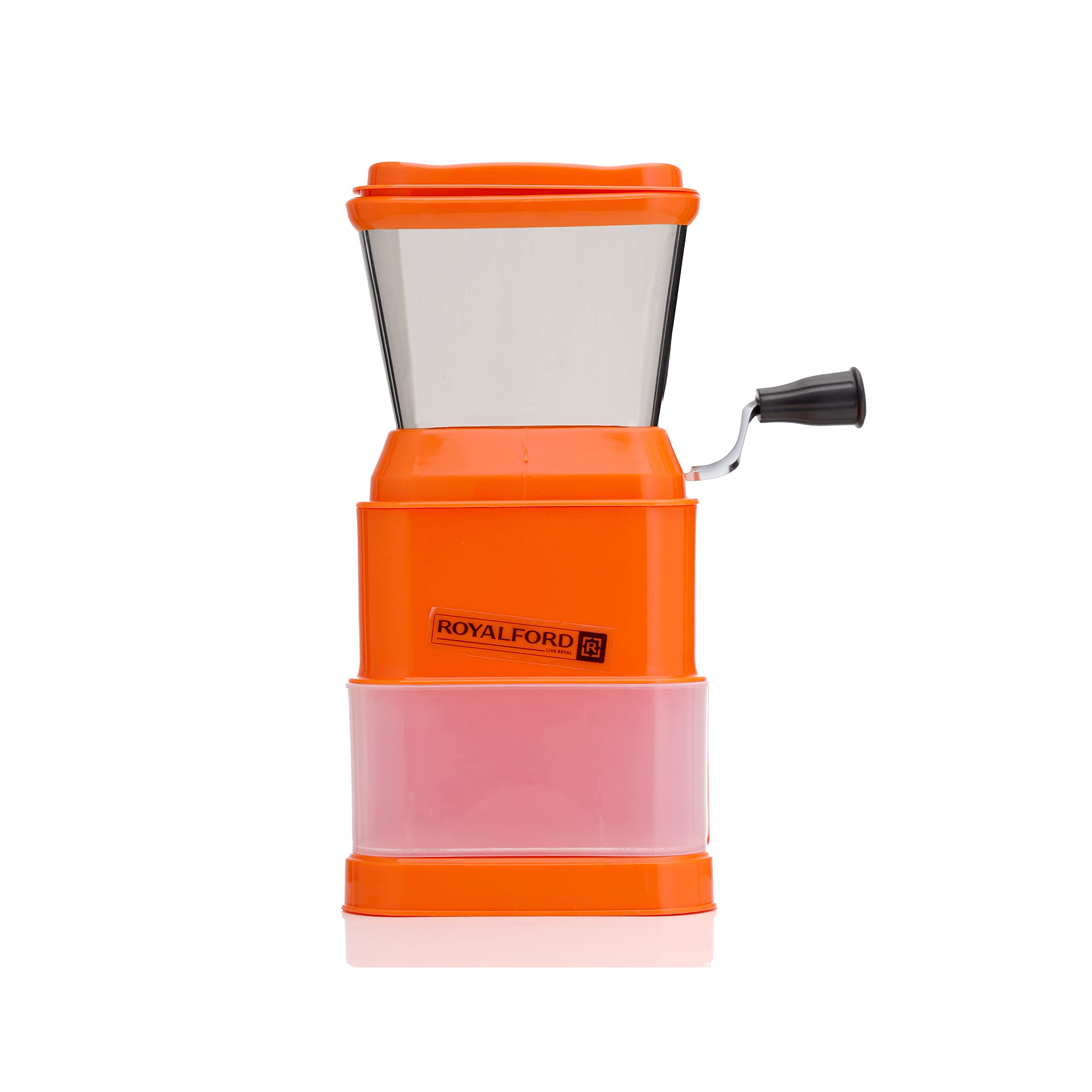 RoyalFord Chilly Nuts and Vegetable Grater, Manual Grater, RF11037 Rotating Handle Grater Stainless Steel Blades Vegetable Grater for Salad, Nuts, Fruits, Multicolor