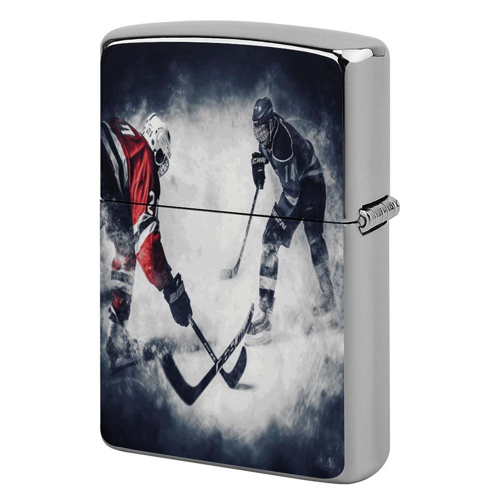 Btcowzrv Style Ice Hockey Art Metal Lighter Case Sleeve Cover Holder