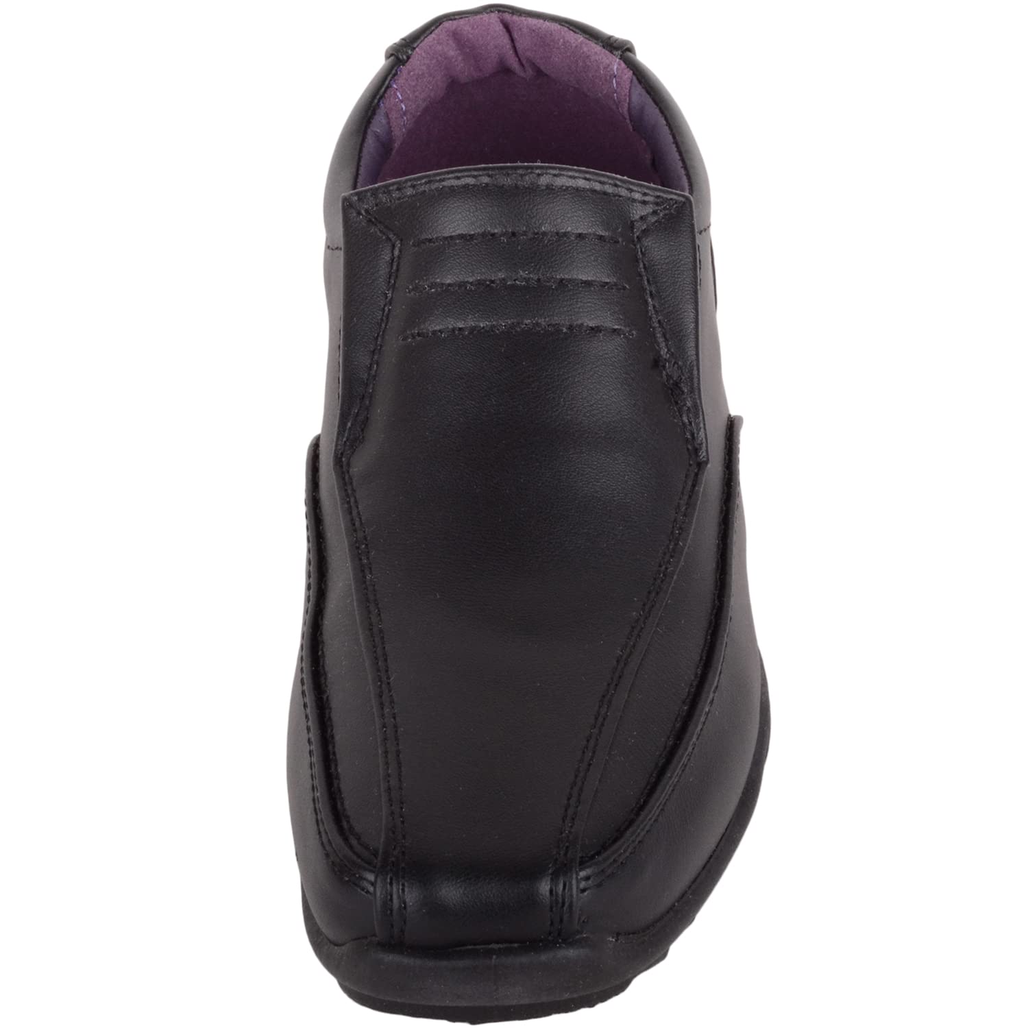 ABSOLUTE FOOTWEAR Childrens Kids Infants Boys Formal Faux Leather Slip On Padded School Wedding Shoes - Black - US Child 12