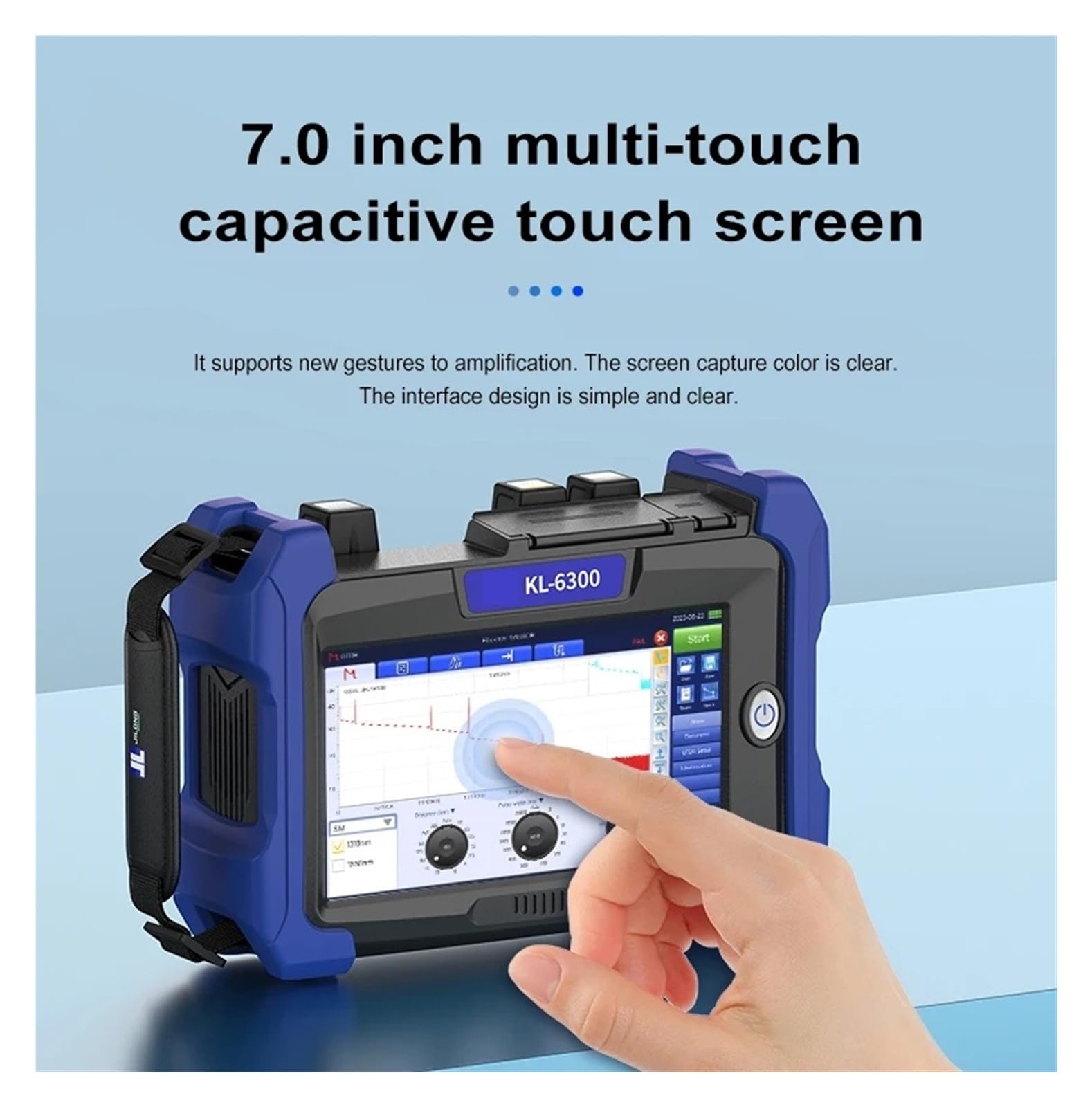 Réflectomètre optique automatique de domaine temporel OTDR FTTH de KL-6300, écran tactile de 7 pouces for les tests de fibres actives PON(KL-6300-S1)