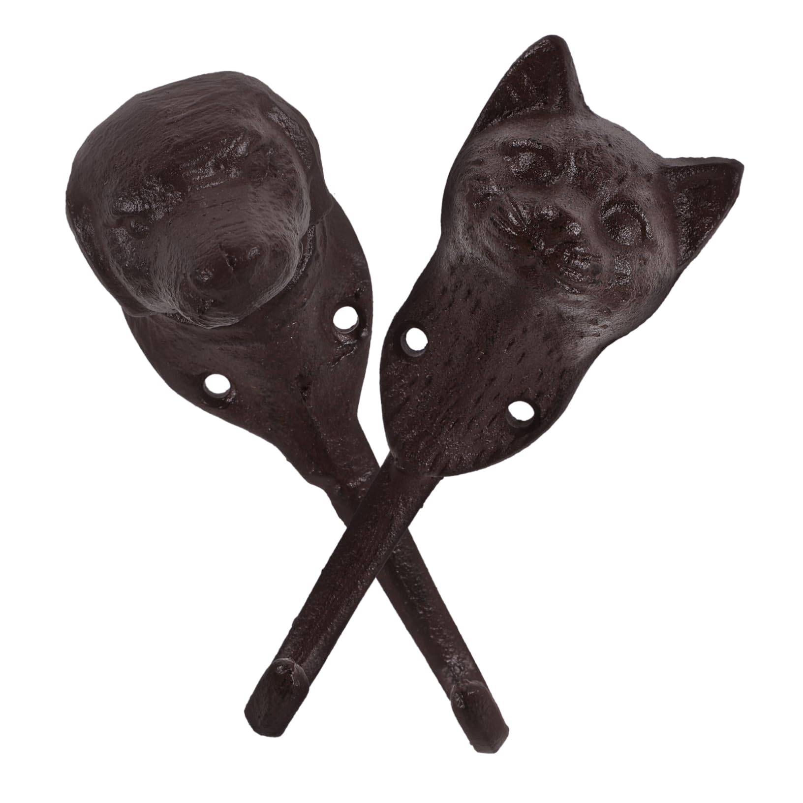 Crochets muraux fonte Hohopeti lot de 2 patères chien et chat