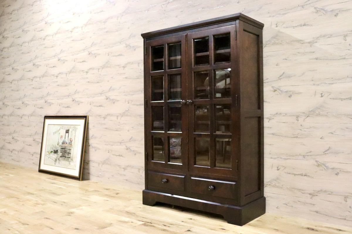 【北海道民芸家具】樺材・高級飾り棚・シェルフ・収納付き棚 北海道民芸家具】樺材・高級飾り棚・シェルフ・収納付き棚