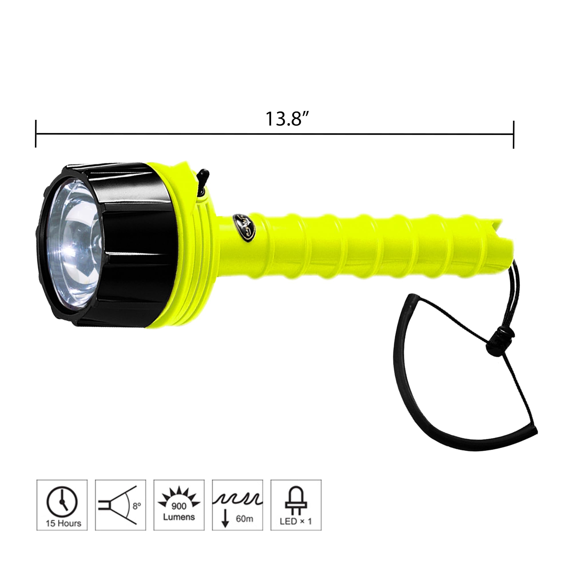 Nighteye Lampe de Plongée LED 900 Lumens Lampe de Poche Sous-Marine Étanche pour Activités de Plein Air Plongée Plongée Technique Cave Plongée Chasse Camping