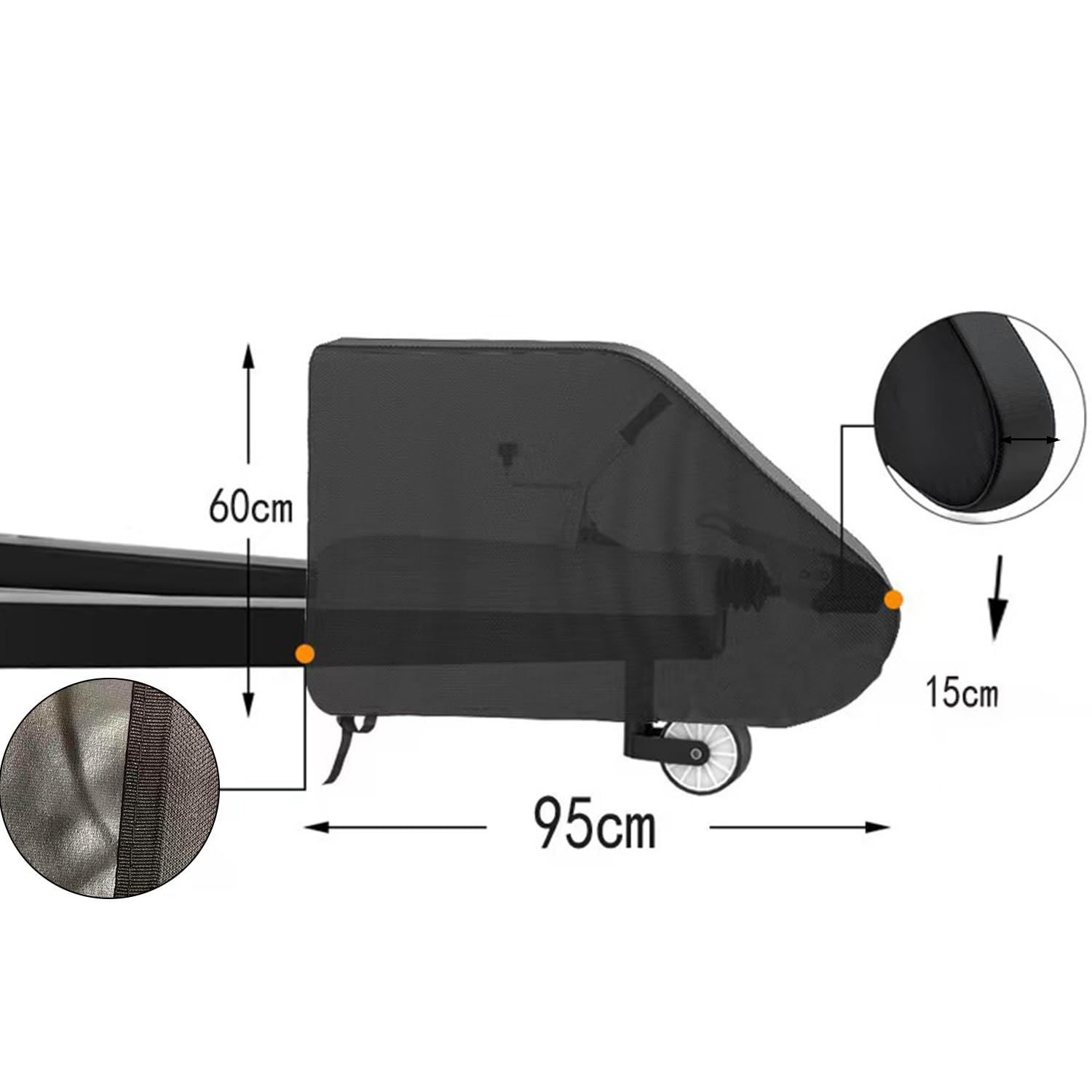 Deichselabdeckung Wohnwagen, Anhängerkupplung Abdeckung mit Klickverschluss, Oxford Gewebe 600D mit PVC Beschichtung, 100% Wasserdicht, Universal Deichselschutzhaube PKW - 3