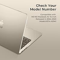 Vista 51 de EooCoo Funda compatible con MacBook Air de 15 pulgadas M5 2026 2025-2023 Release M4 M3 M2 modelo A3448 A3241 A3114 A2941, carcasa rígida de negro