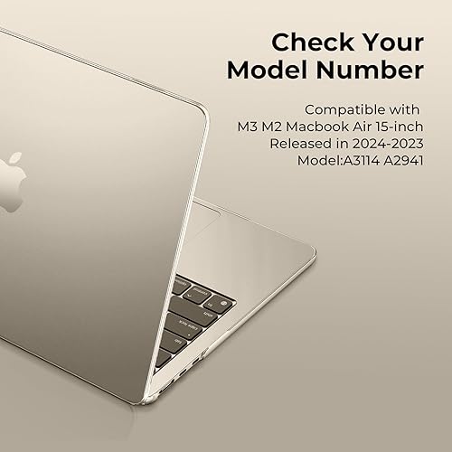 Miniatura 7 de EooCoo Funda compatible con MacBook Air de 15 pulgadas 2024 2023 Release M3 A3114 M2 A2941 Liquid Retina Display, carcasa rígida de plástico +