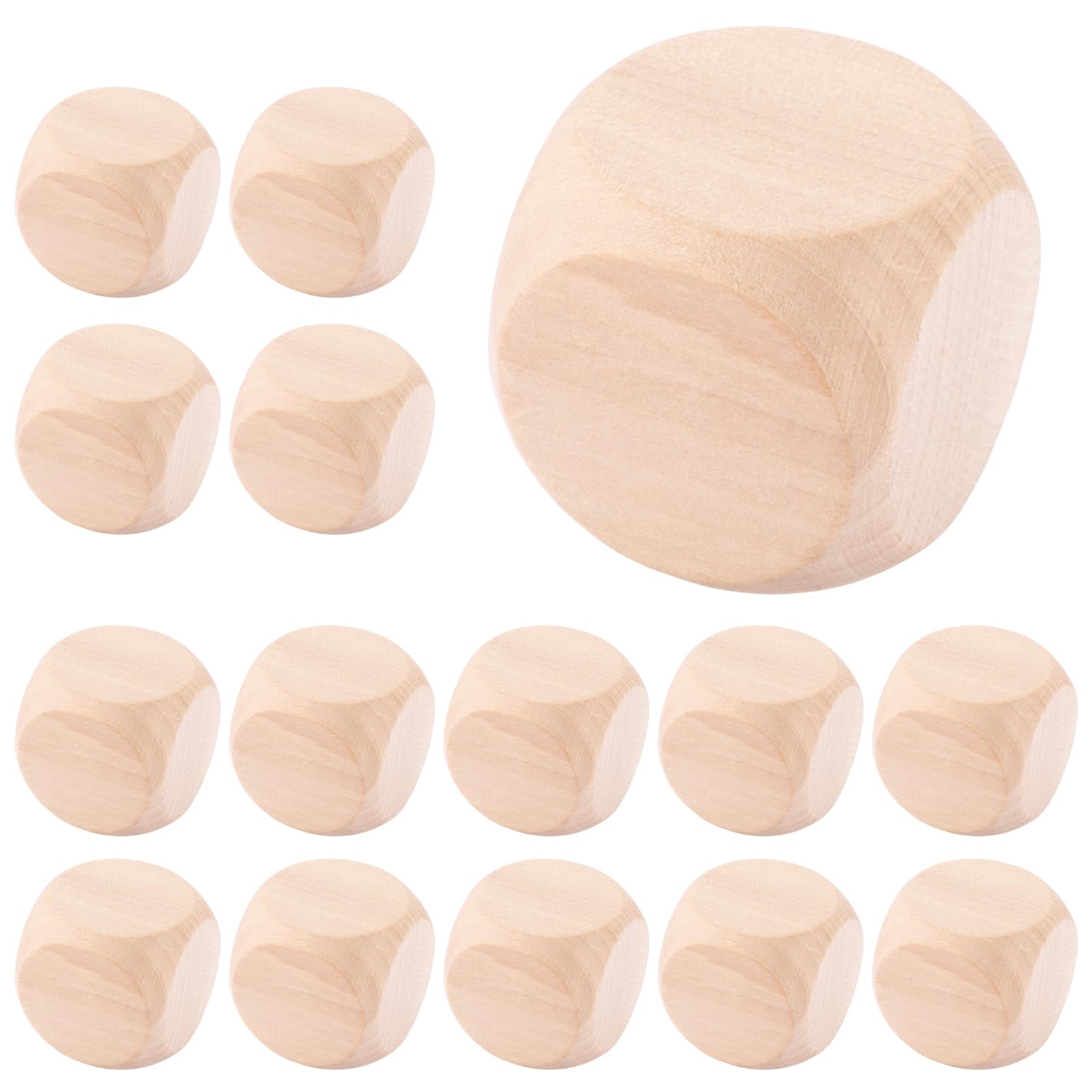 15 dados de madera de 50 mm, dados en blanco, para pintar y montar, para manualidades, juegos de mesa, accesorios de juego