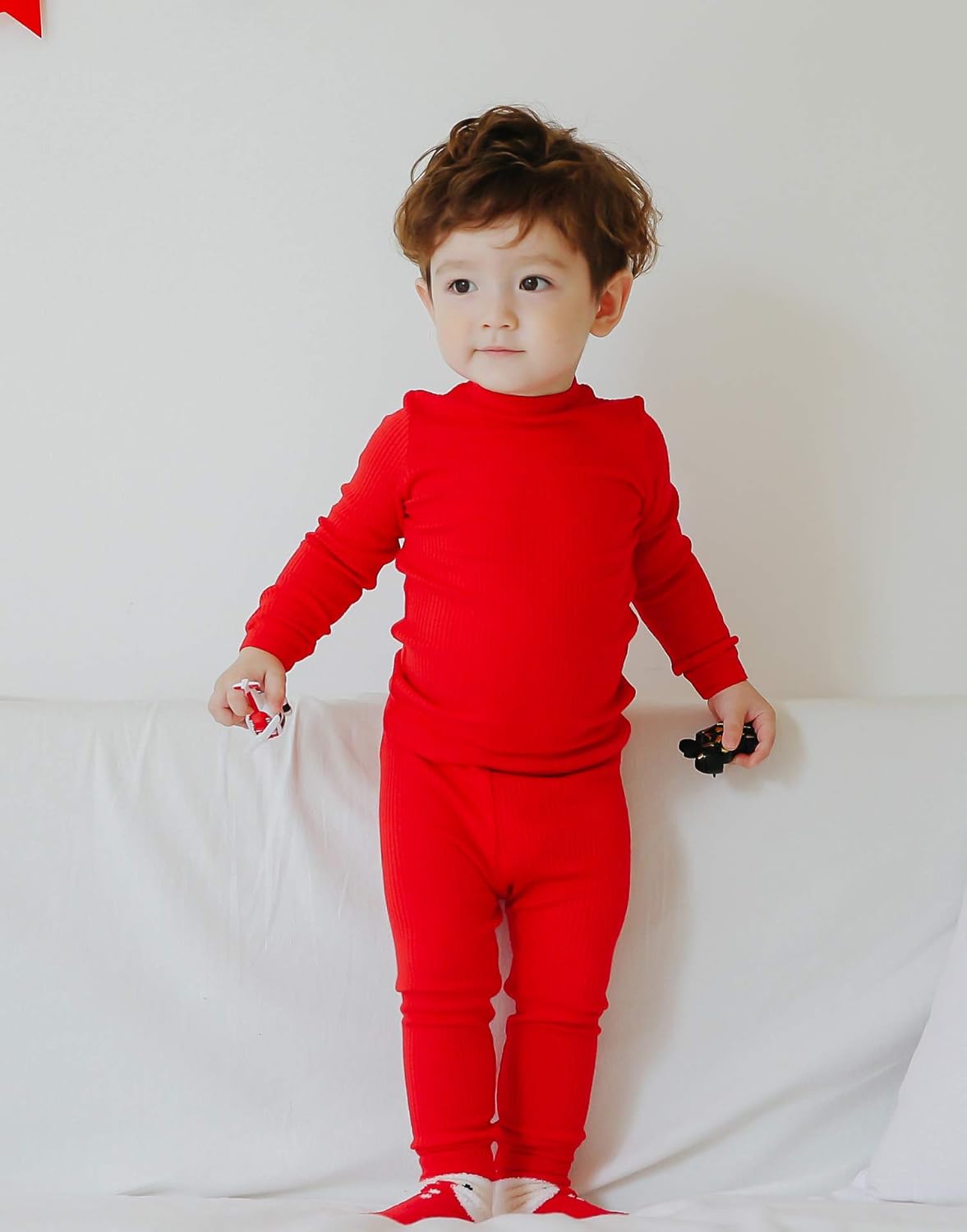 VAENAIT BABY 6M-12Y Infant Kids Toddler Junior Girls Soft Comfy Modal Tencel Shirring Sleepwear Pajamas 2pcs Set - Image 3