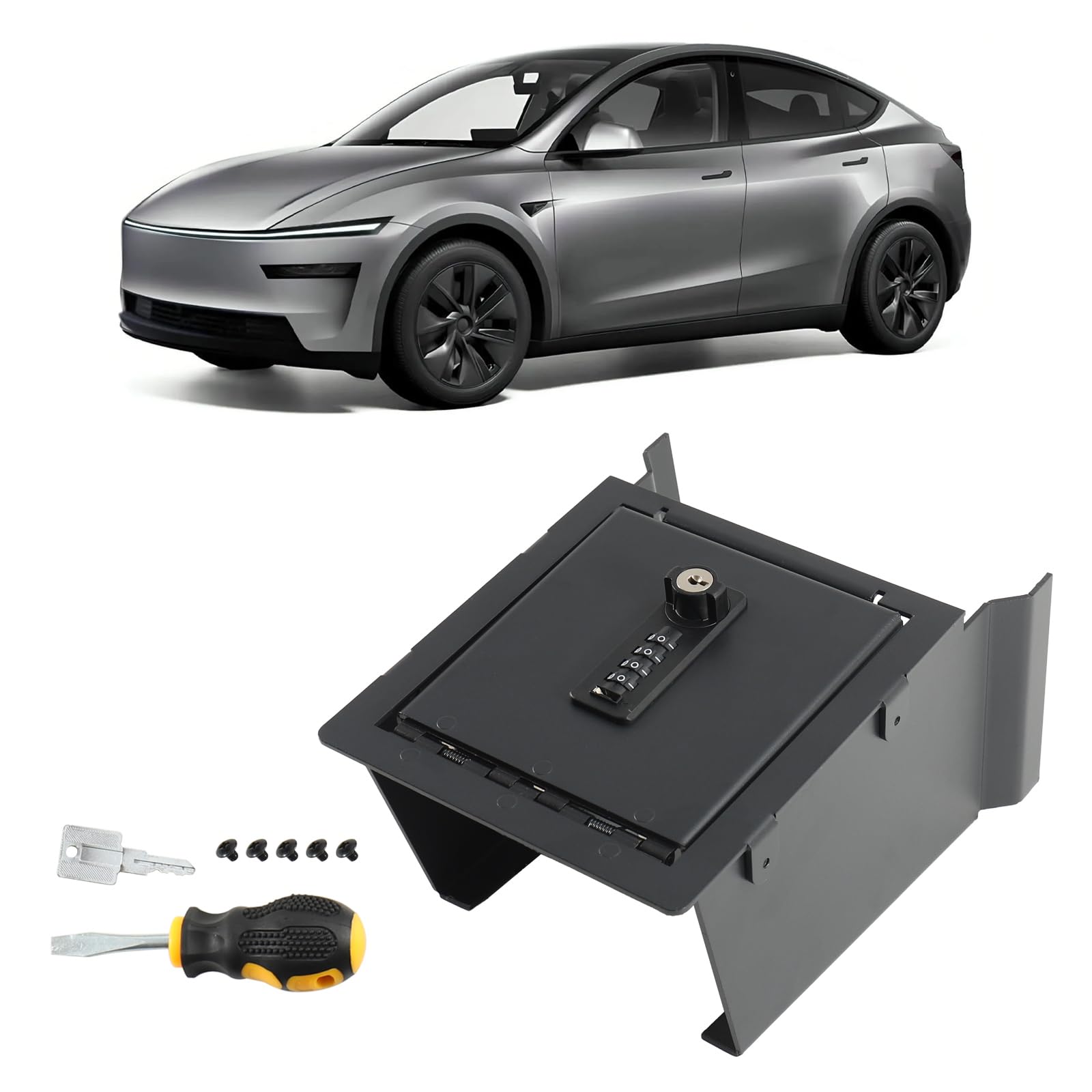 Photo 1 of OSNLEW Center Console Organizer Safe Box for Tesla Model Y Juniper 2025 2026 and Model 3 Highland 2024 2025 2026