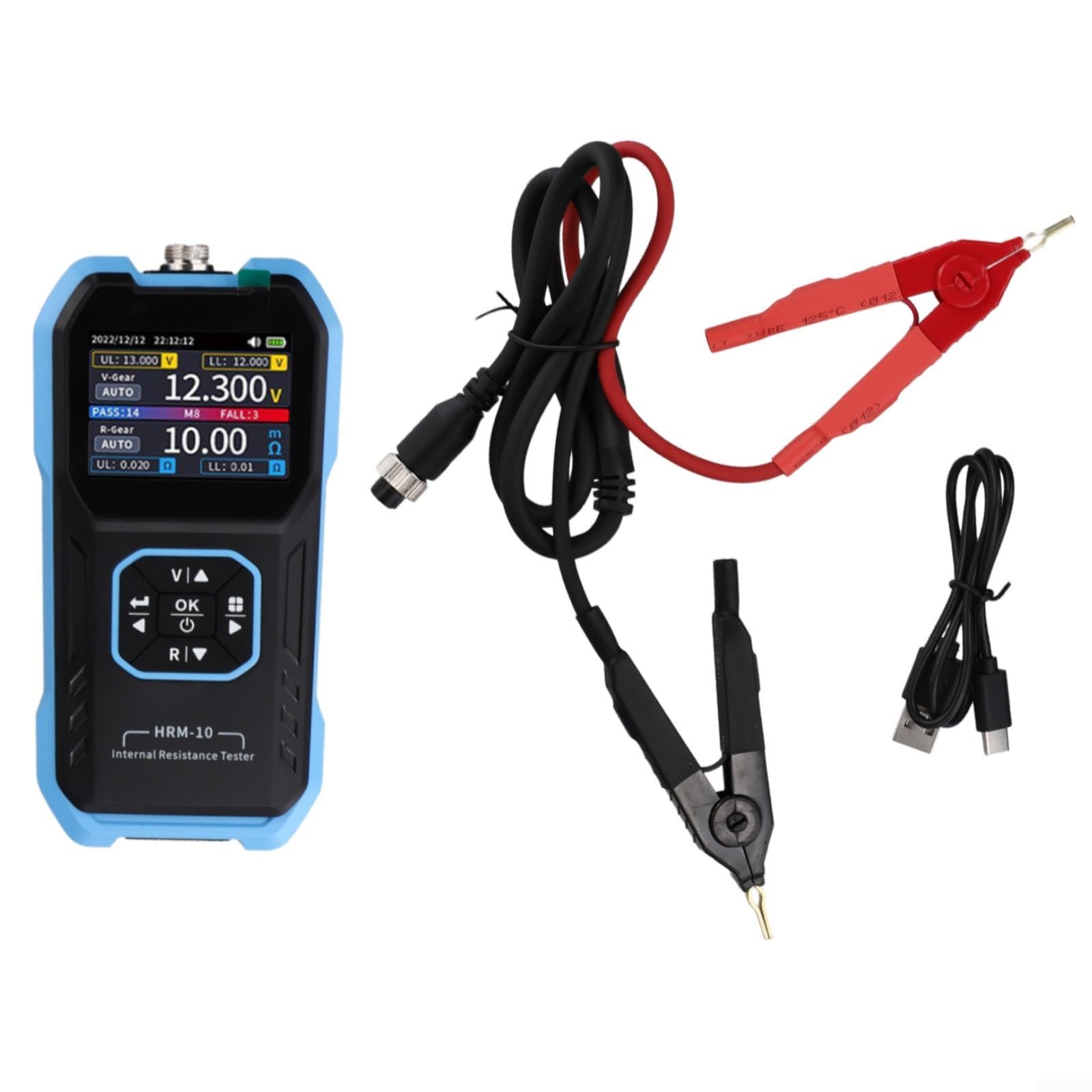 HRM-10 Internal Resistance Meter,High Precision Voltage Resistance Measuring Instrument for Lithium Batteries with Color Screen Display